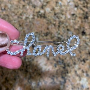 Absolutely stunning Chanel hair clip with Crystals in writing Chanel ,must have!